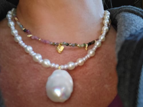 Customer photo review of Colorful Gems beaded Choker