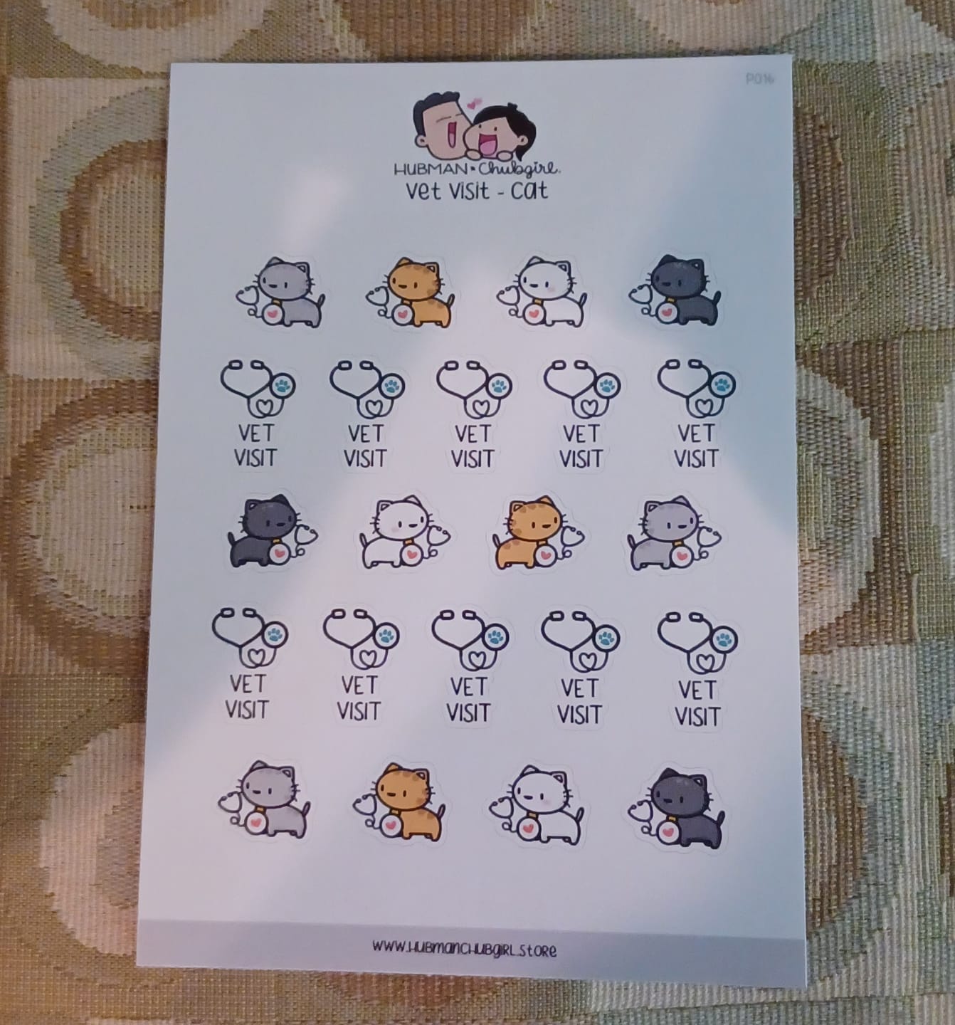 Customer photo review of Vet Visit - Cat Planner Stickers