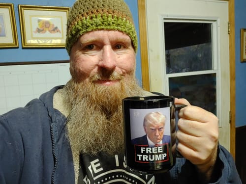 Customer photo review of Free Trump 15oz Coffee Mug