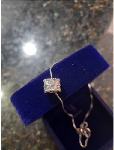 Customer photo review of Celestial Full Moissanite Diamond Silver Chain Necklace