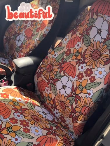 Customer photo review of Rustic Blooms Car Seat Covers Full Set