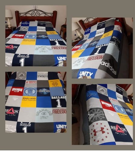 T-shirt quilt featuring dallas cowboys by Erin from WI