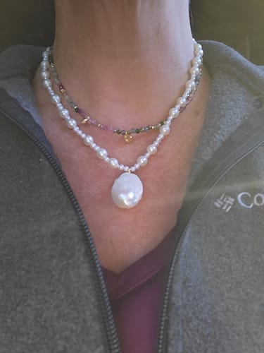 Customer photo review of Luxe Full Large Baroque Pearl Necklace
