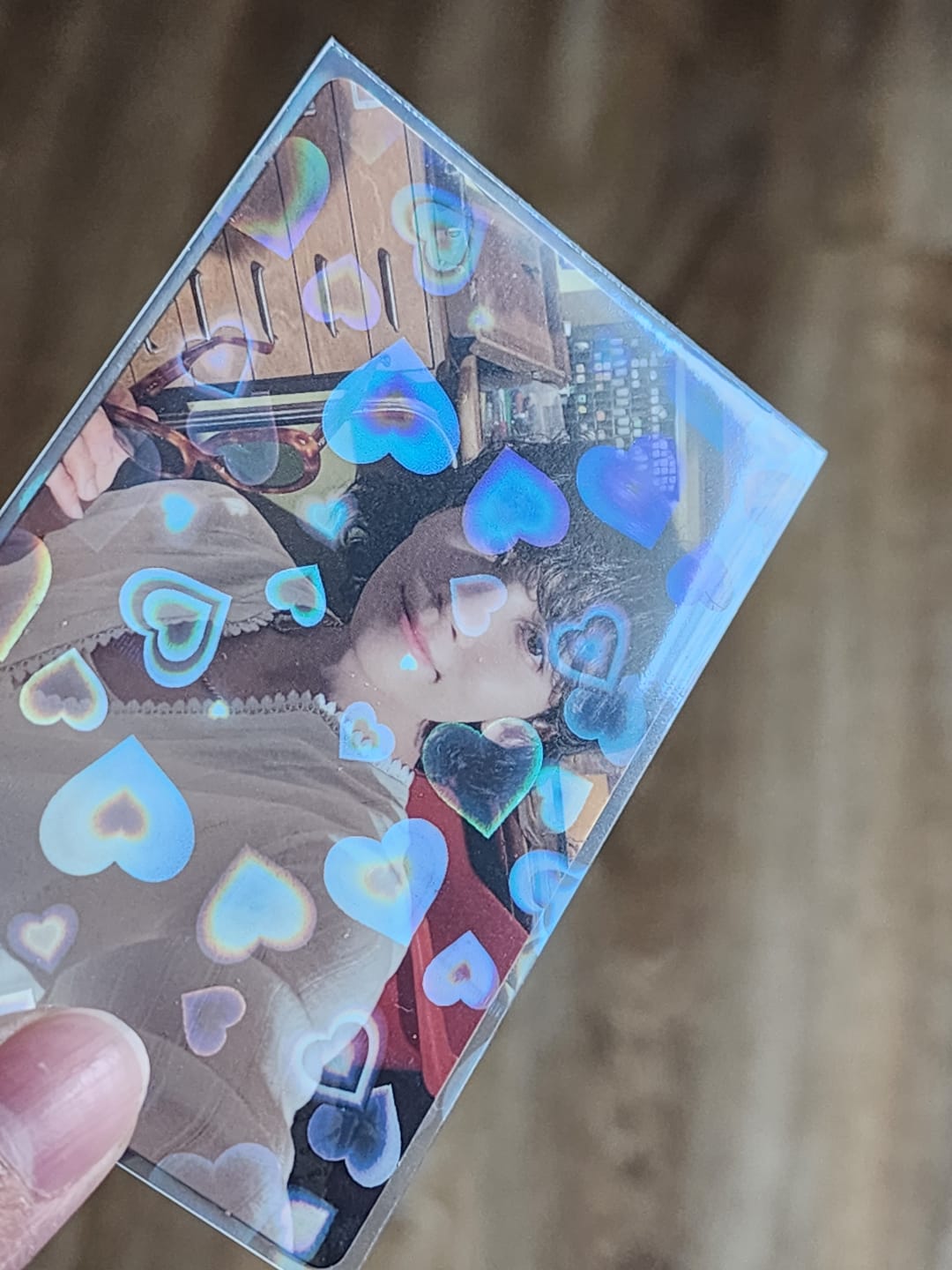 Customer photo review of PREMIUM HOLOGRAPHIC PHOTOCARD SLEEVES - HEART VERSION