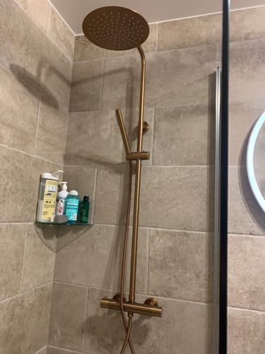 Customer photo review of Colonne de douche or rose brossé