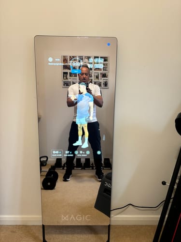 Customer photo review of MAGIC Mirror: The Most Intelligent Home Gym