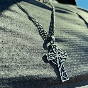 Customer photo review of Celtic Cross Necklace