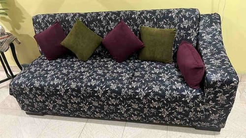 Customer photo review of Black & Beige Abstract Elastic Sofa Slipcovers