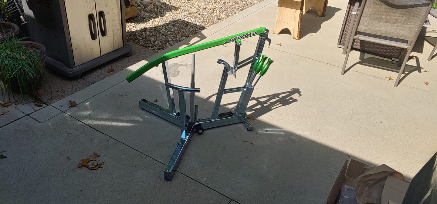 Customer photo review of Rabaconda Dirt Bike Tire Changer + FREE Pro Tire Irons