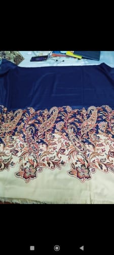 Customer photo review of Pashtush Women Soft Navy Blue Woven Design Shawl