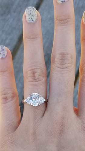 Customer photo review of 3-Stone 1.8ct Oval CZ Ring in Sterling Silver