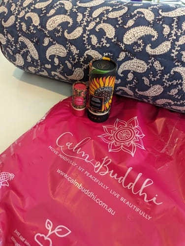 Customer photo review of Eve Paisley - Round Yoga Bolster