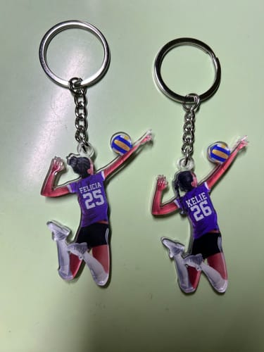 Customer photo review of Custom Personalized Beach Volleyball Acrylic Keychain, Gift For Volleyball Players