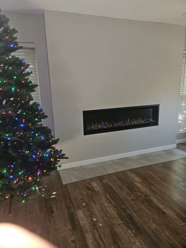 Customer photo review of Napoleon Alluravision 60'' Deep Wall Mount / Recessed Linear Electric Fireplace