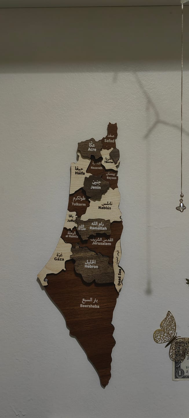 Customer photo review of Palestine Wall Map - Wooden Palestine Wall Art