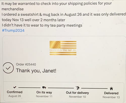 Customer photo review of Wanted For President Black & White Hoodie