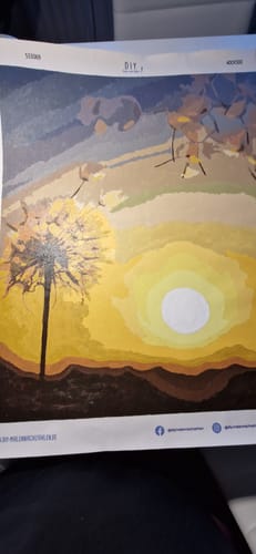 Customer photo review of Malen nach Zahlen - Pusteblume im Sonnenuntergang