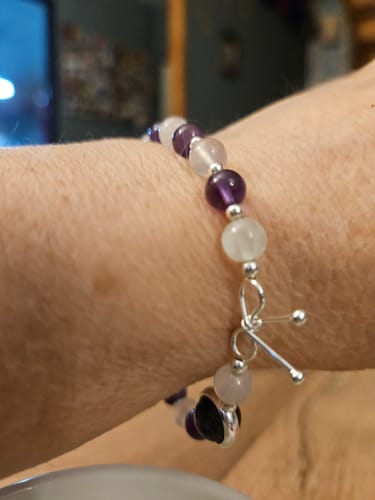 Customer photo review of Bracelet Amincissant en Améthyste et Pierre de Lune | Argent 925