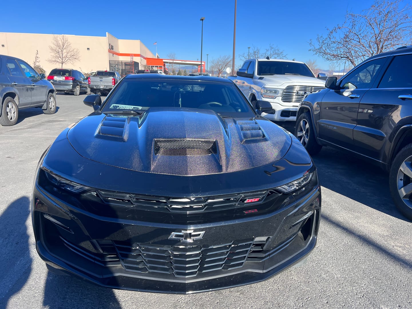 Customer photo review of 2016-2023 Chevy Camaro Terminator Full Carbon Fiber Hood