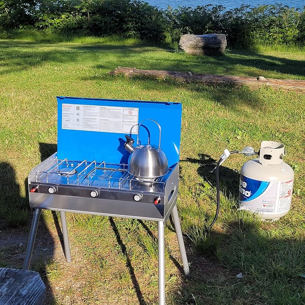 Customer photo review of CAMPLUX Portable Camping Stove with Legs 2 Burner Gas Grill Butane BBQ Stove