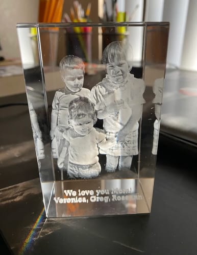 Customer photo review of 3D Crystal - Your Favourite Photo