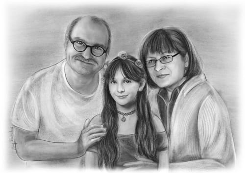 Customer photo review of Portrait zeichnen lassen - Portraitzeichnungen vom Foto bestellen - Auftragsmalerei