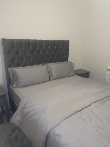 Customer photo review of Henry Silver Plush Storage Divan Bed