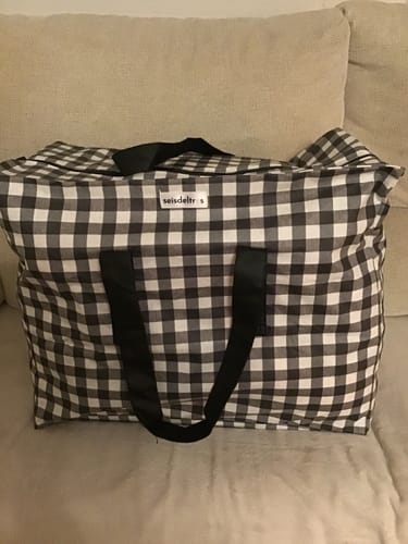 Customer photo review of Bolsa MyBigBag Cuadros Vichy con asas y cremallera Negras