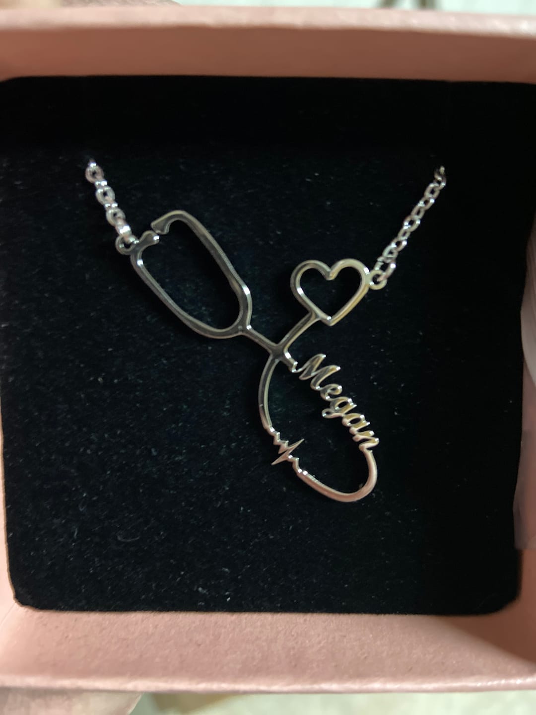 Customer photo review of Stethoscope Name Necklace EKG