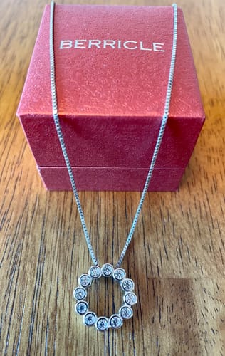 Customer photo review of Open Circle Bubble CZ Necklace in Sterling Silver