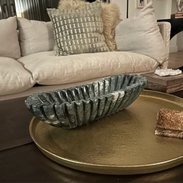 Customer photo review of Oval Fluted Green Marble Bowl