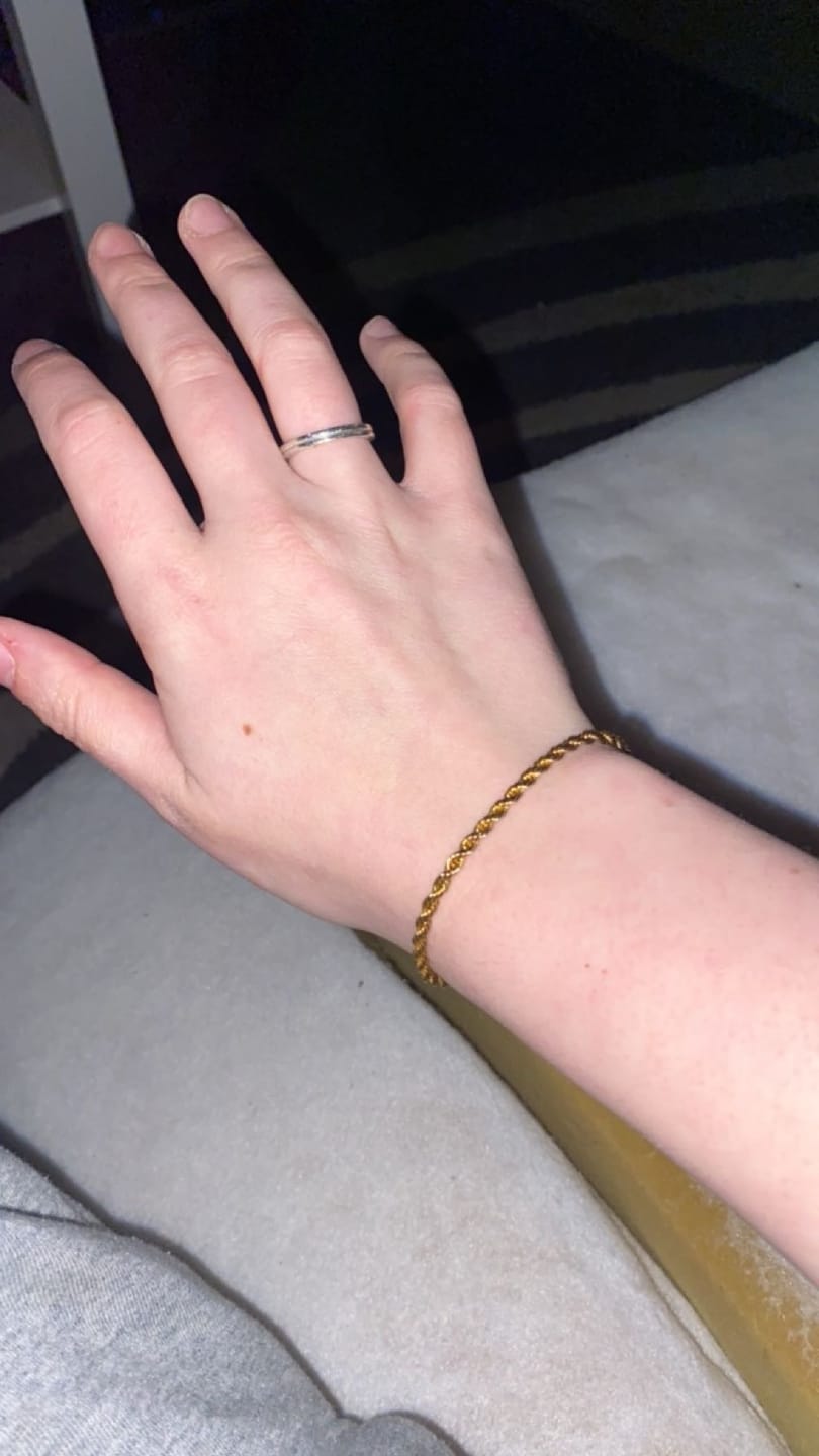 Customer photo review of CLEAN ROPE BRACELET. - 3MM 18K GOLD