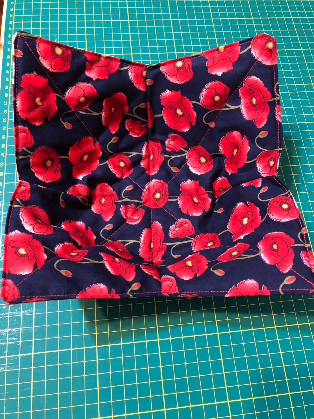 Customer photo review of Poppies Rose & Hubble Cotton Poplin Fabric