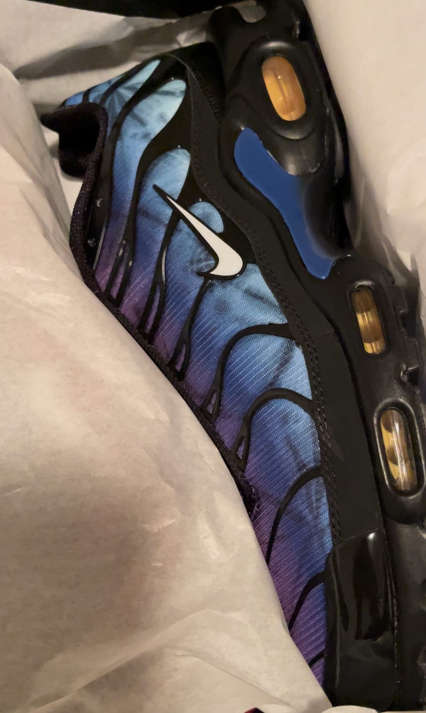 Customer photo review of Nike Air Max Plus TN 25th Anniversary Floral Greedy/Fireberry Men's