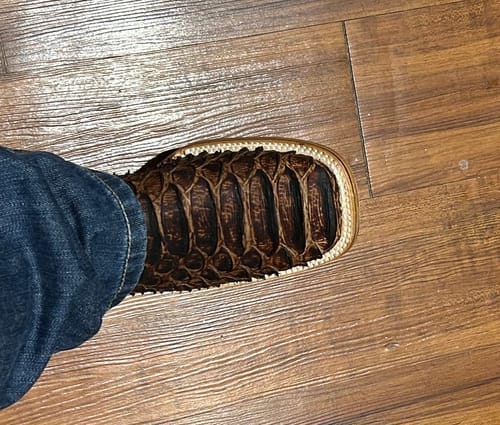 Customer photo review of PYTHON COGNAC  | MEN SQUARE TOE WESTERN COWBOY BOOTS