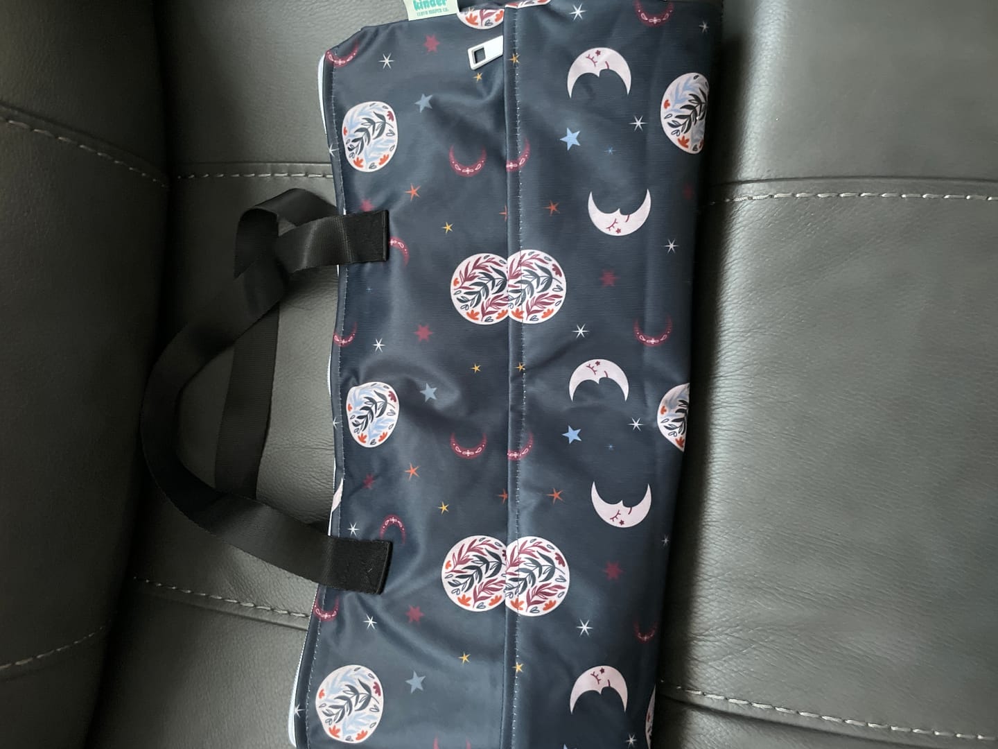 Customer photo review of Patterned Large Zipper Hanging Wet Bag, Laundry Bag with Handles