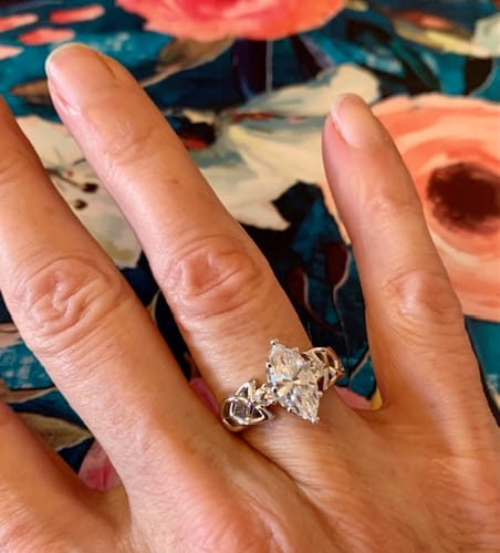 Customer photo review of Celtic Knot 3-Stone 1.6ct CZ Ring in Sterling Silver