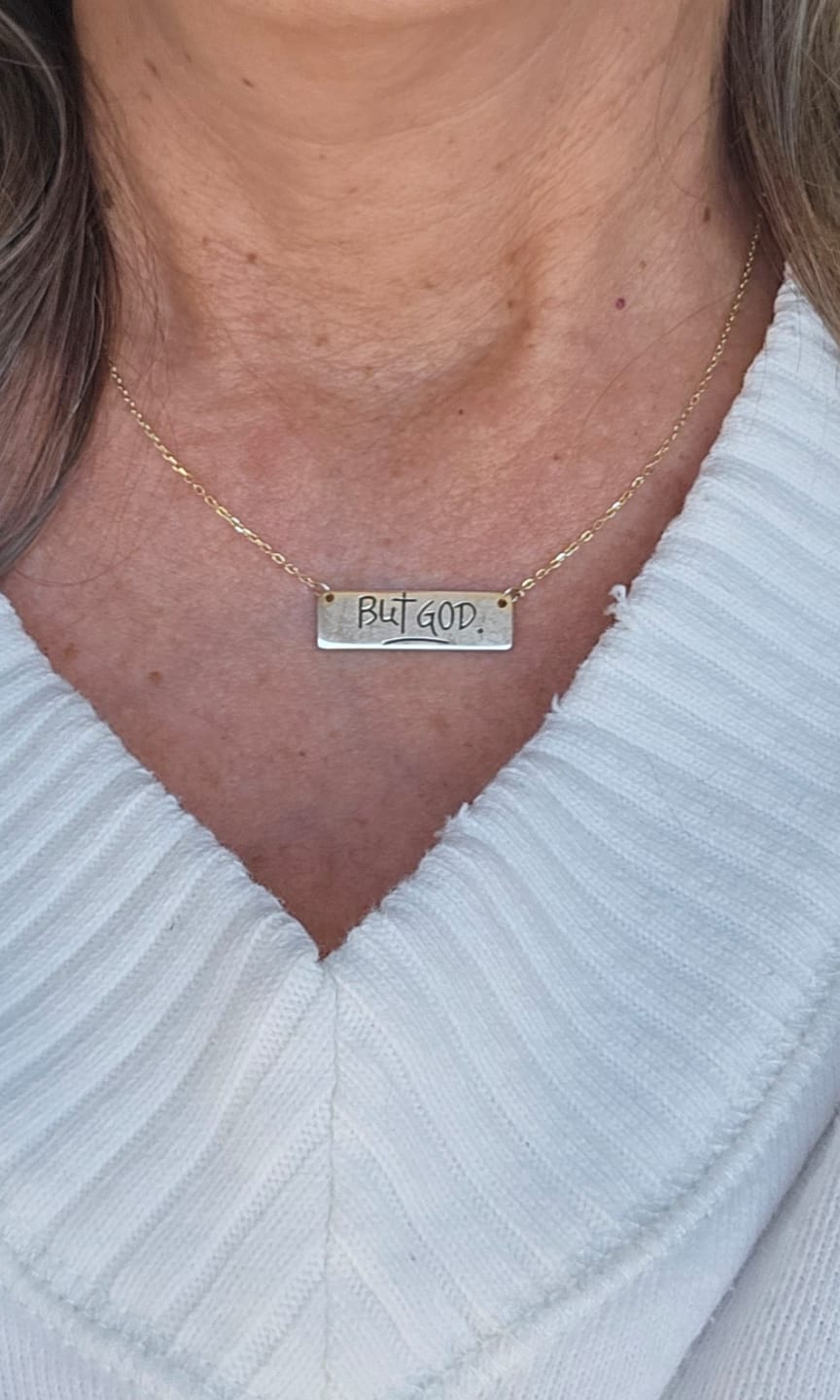 Customer photo review of but God necklace