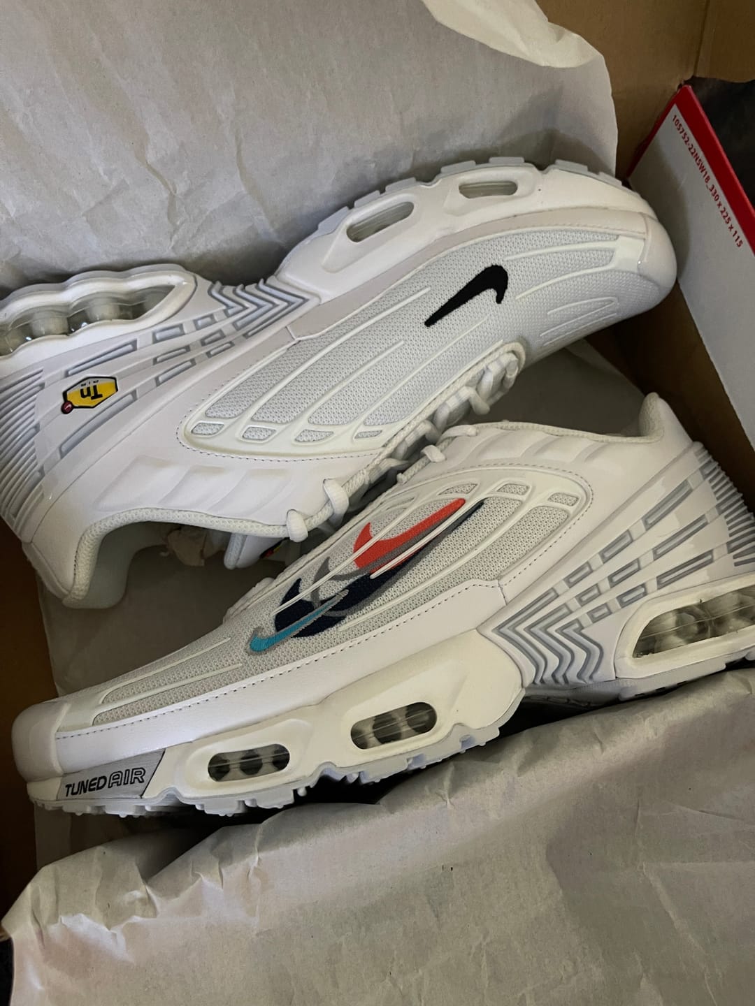 Customer photo review of Nike Air Max Plus TN3 White Quadruple Swoosh Men's