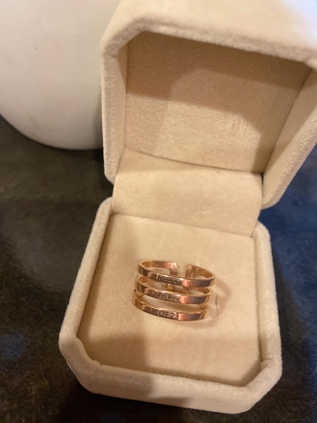 Customer photo review of Printave™ Personalized 3 Layers Ring