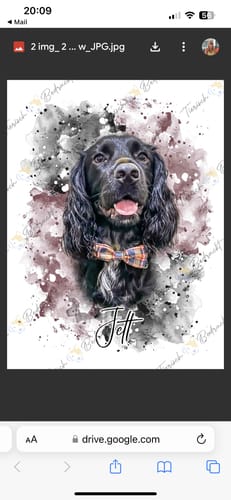 Customer photo review of Your Dog as Watercolor Portrait