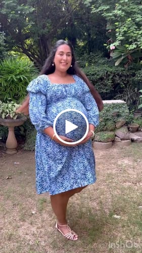 Customer video review of Intricate Azure Maternity & Nursing Dress