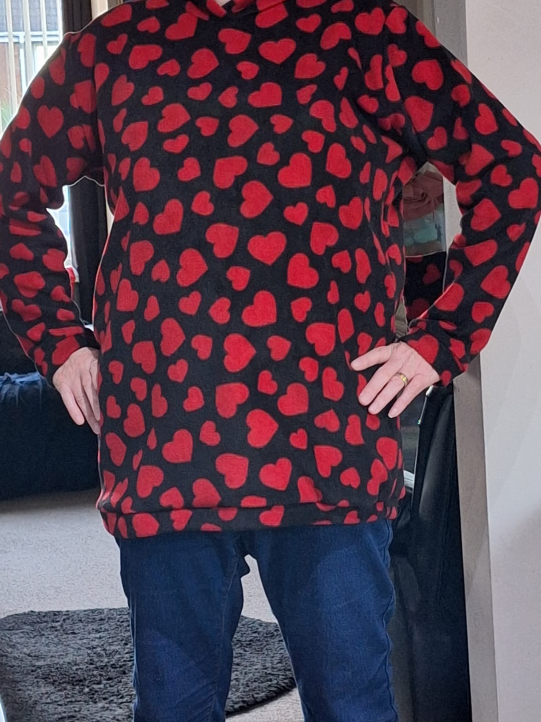 Customer photo review of All Over Hearts Anti Pill Polar Fleece Fabric