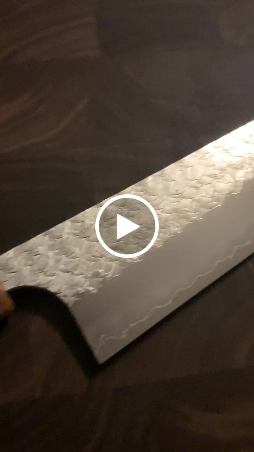 Customer video review of Yoshimi Kato Minamo Gyuto 210 mm