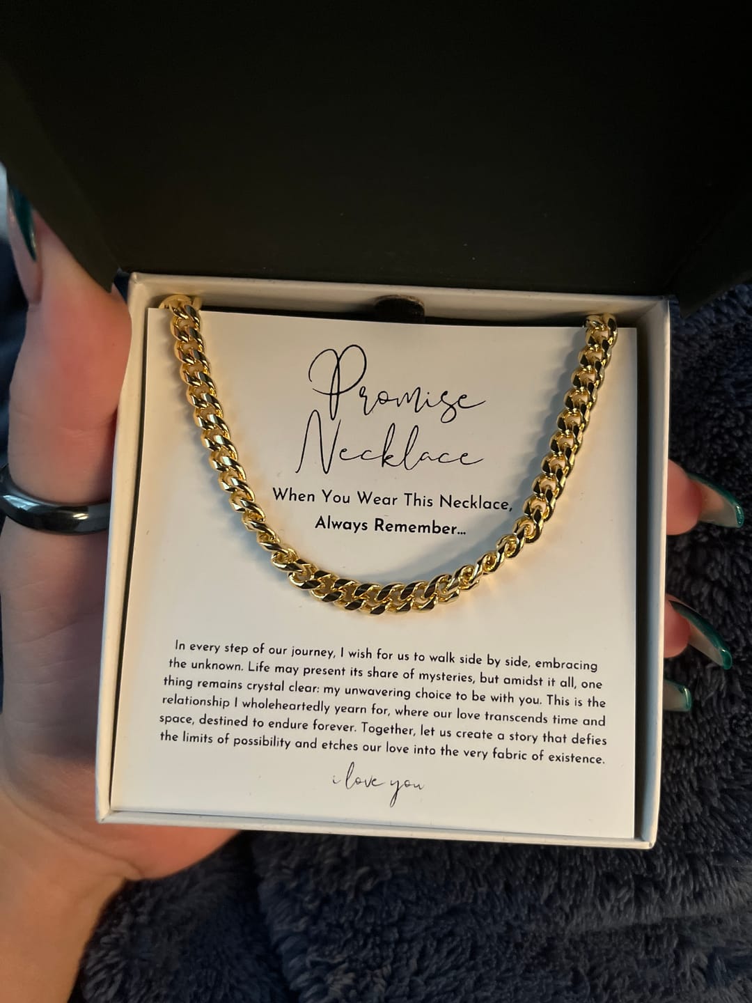 Customer photo review of Promise Necklace For Him, Boyfriend Gift