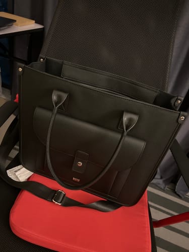 Customer photo review of Ares Tote Bag With Zipper - Black Pebble