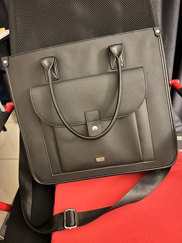 Customer photo review of Ares Tote Bag With Zipper - Black Pebble