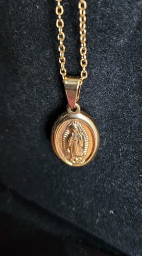 Customer photo review of Faith Necklace - Gold Plated