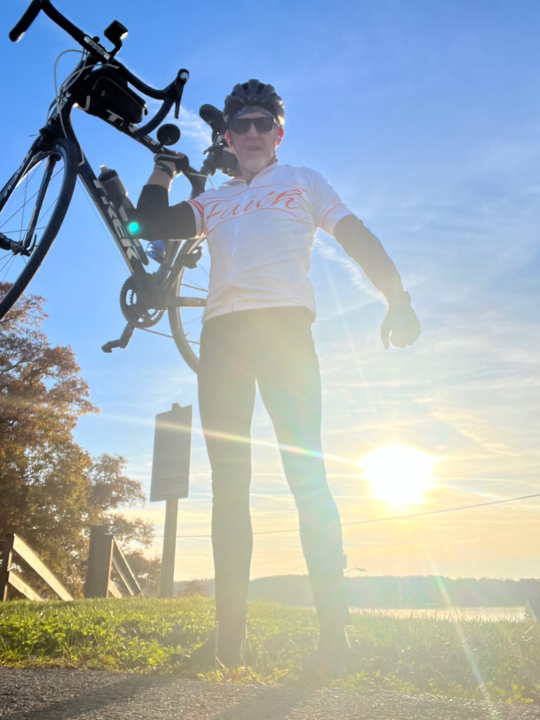 Customer photo review of Faith White & Red Short Sleeve Cycling Jersey