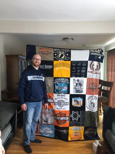 T-shirt quilt featuring dallas cowboys by Rebecca from IA